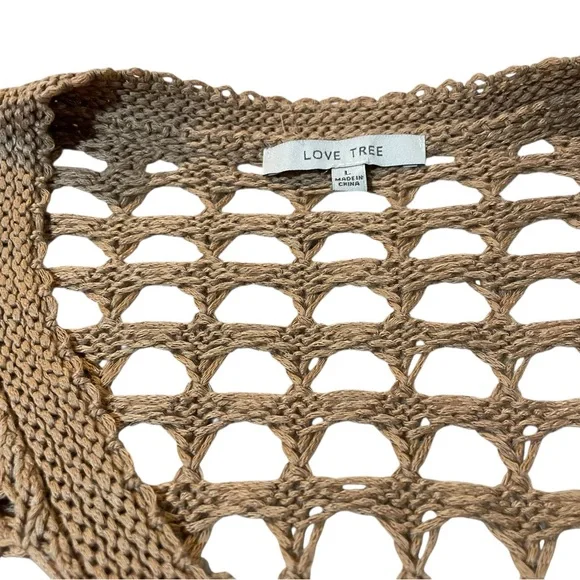 Love Tree Tan Open Knit Top - Picture 3 of 6